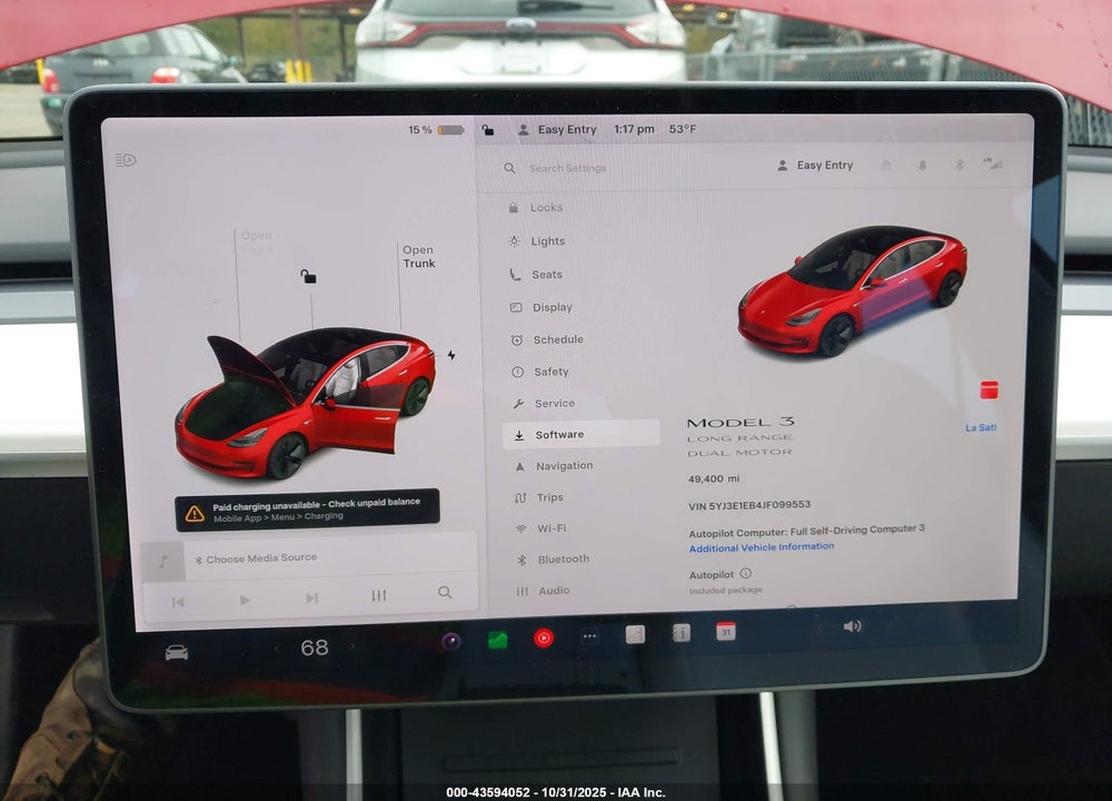 2018 TESLA MODEL 3 LONG RANGE/PERFORMANCE VIN: 5YJ3E1EB4JF099553