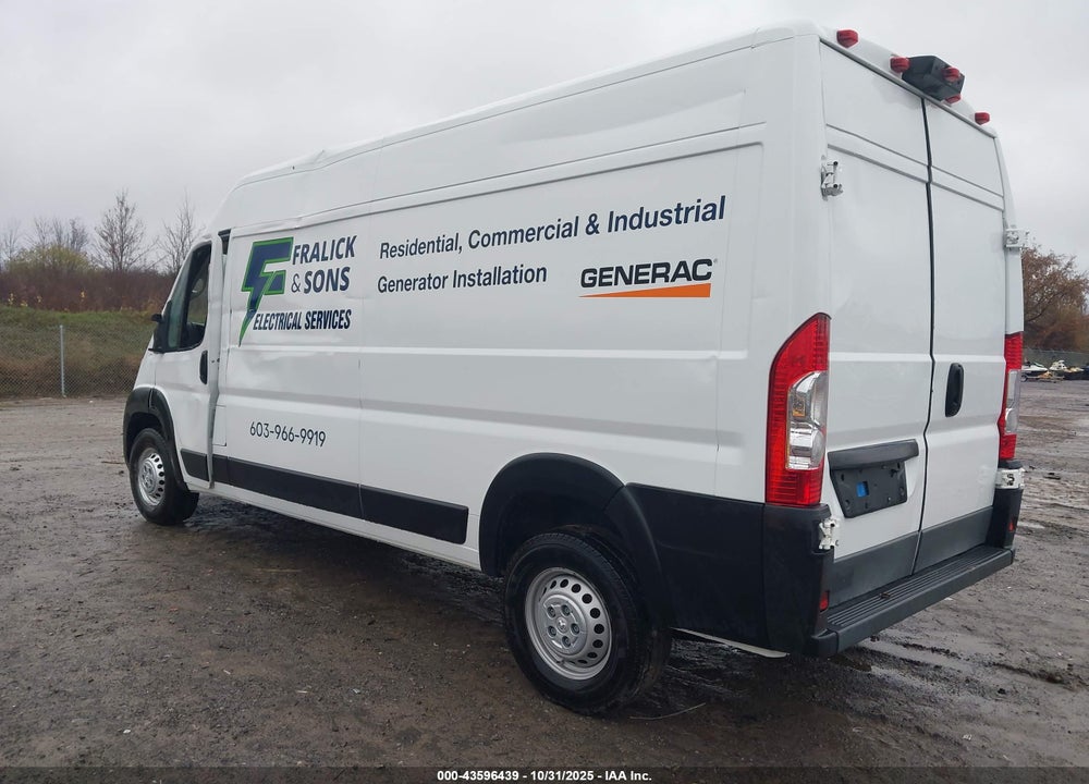 2024 RAM PROMASTER 2500 TRADESMAN HIGH ROOF 159 WB W/PASS SEAT VIN: 3C6LRVDG0RE129813