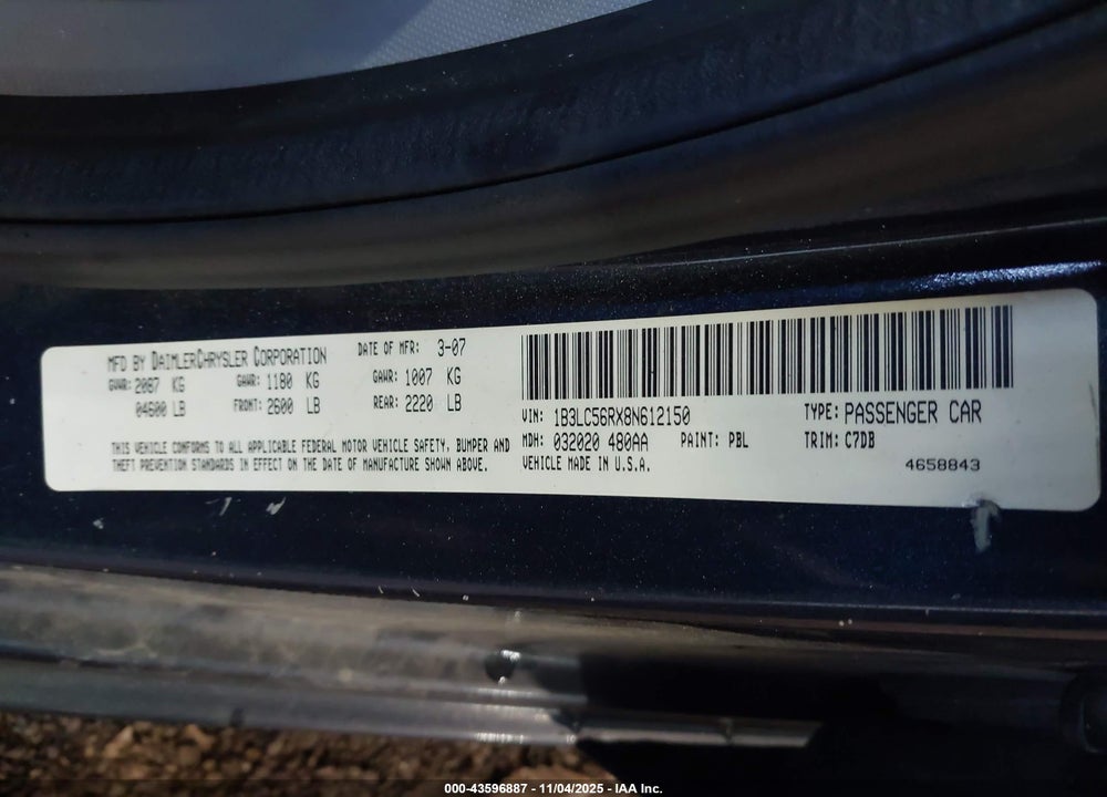 2008 DODGE AVENGER SXT VIN: 1B3LC56RX8N612150