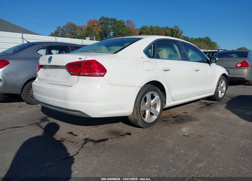 2013 VOLKSWAGEN PASSAT 2.5L SE VIN: 1VWBH7A34DC034639