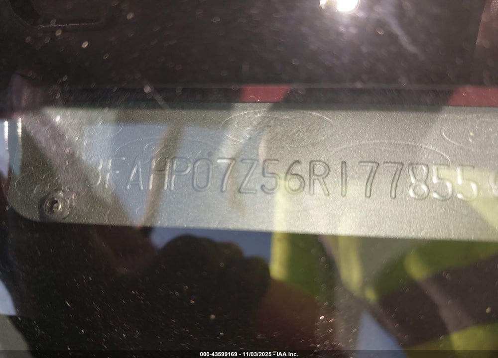 2006 FORD FUSION VIN: 3FAHP07Z56R177855