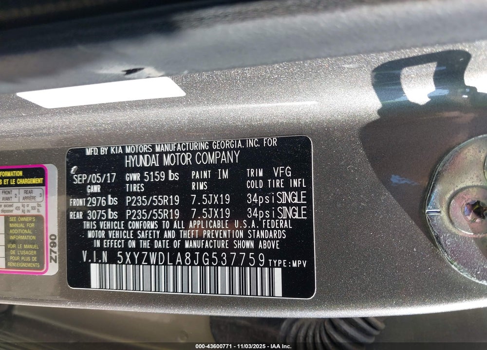 2018 HYUNDAI SANTA FE SPORT 2.0T ULTIMATE VIN: 5XYZWDLA8JG537759
