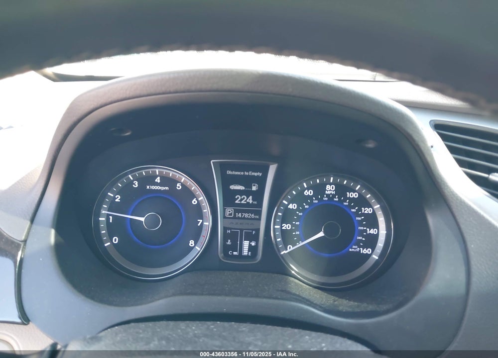 2013 HYUNDAI AZERA VIN: KMHFG4JG0DA232375