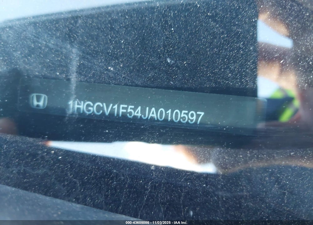2018 HONDA ACCORD EX-L VIN: 1HGCV1F54JA010597