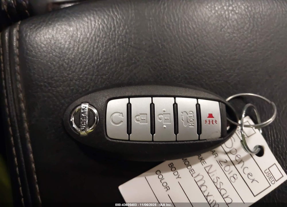 2018 NISSAN MAXIMA VIN: 1N4AA6AP9JC405487