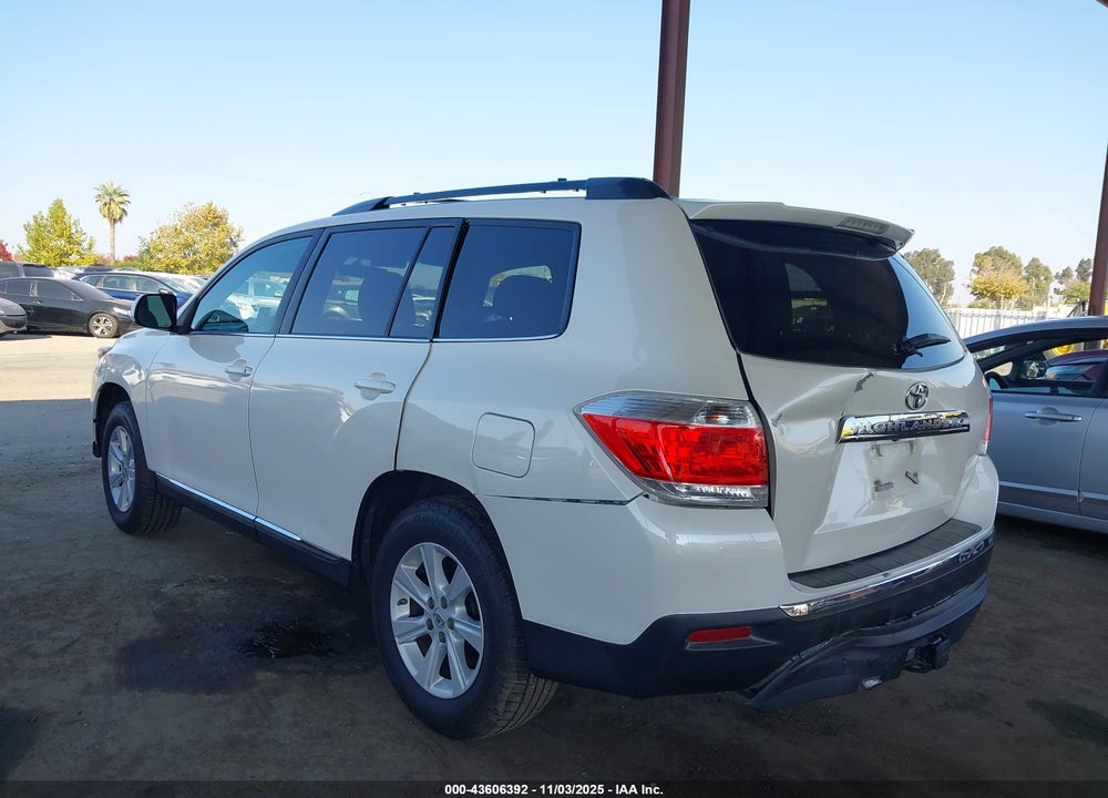 2013 TOYOTA HIGHLANDER BASE PLUS V6 VIN: 5TDZK3EH7DS135884