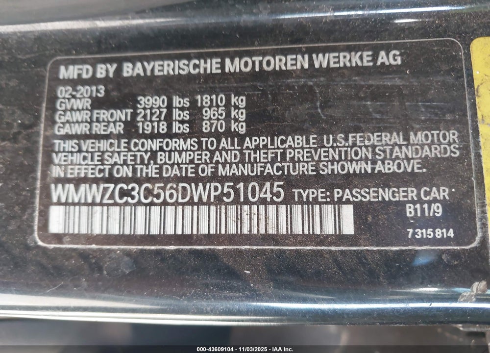 2013 MINI COUNTRYMAN COOPER S VIN: WMWZC3C56DWP51045