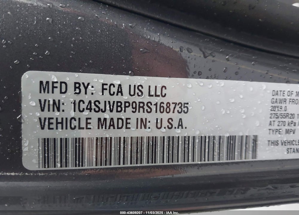 2024 JEEP WAGONEER SERIES II 4X4 VIN: 1C4SJVBP9RS168735