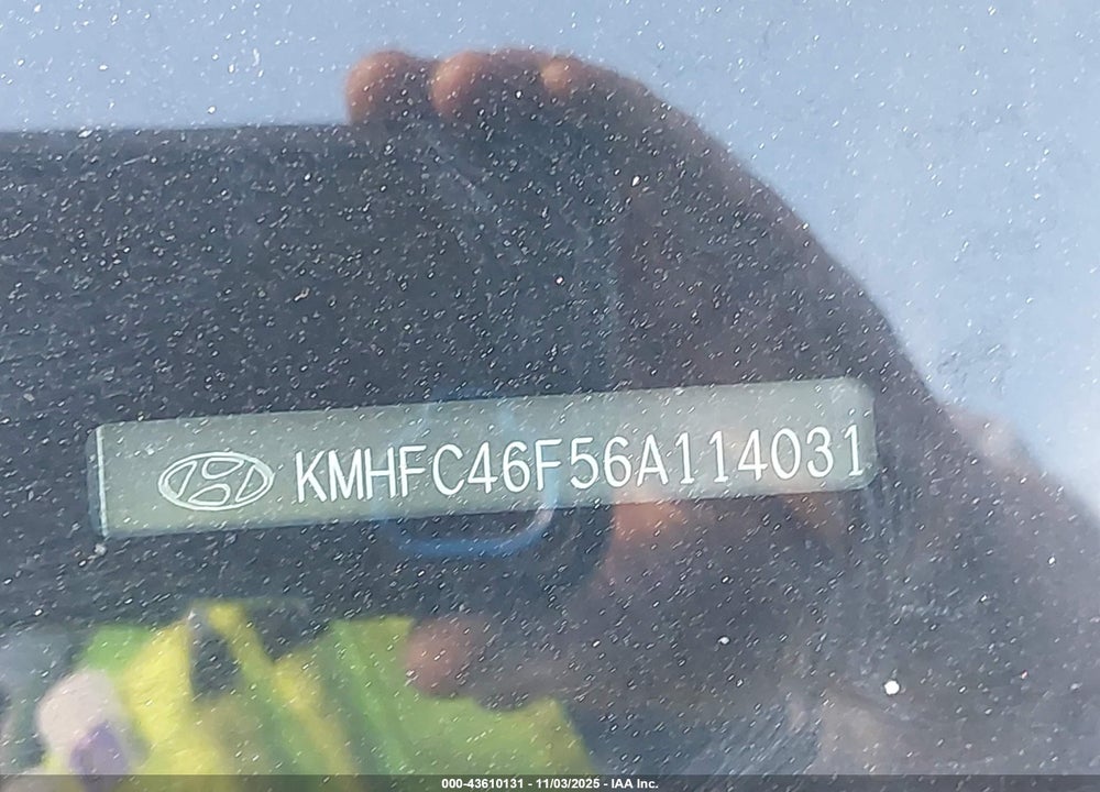2006 HYUNDAI AZERA VIN: KMHFC46F56A114031