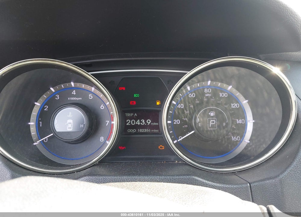 2013 HYUNDAI SONATA GLS VIN: 5NPEB4AC4DH610573
