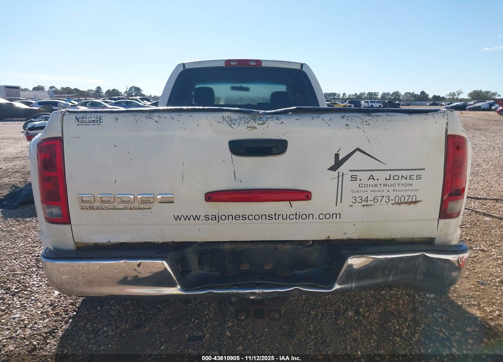 2003 DODGE RAM 3500 SLT/LARAMIE/ST VIN: 3D7MA48CX3G797870