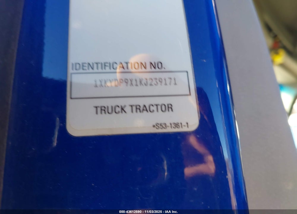 2019 KENWORTH T680 VIN: 1XKYDP9X1KJ239171