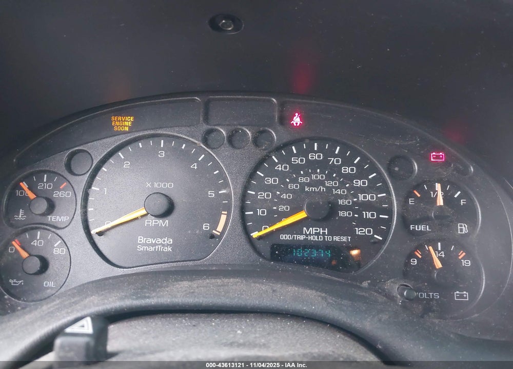 2000 OLDSMOBILE BRAVADA VIN: 1GHDT13W5Y2219674