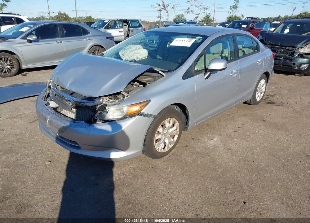 2012 HONDA CIVIC LX VIN: 19XFB2F52CE084661