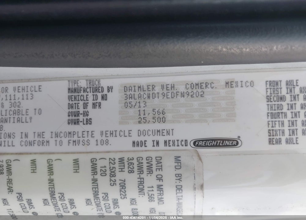 2014 FREIGHTLINER M2 106 MEDIUM DUTY VIN: 3ALACWDT9EDFN9202