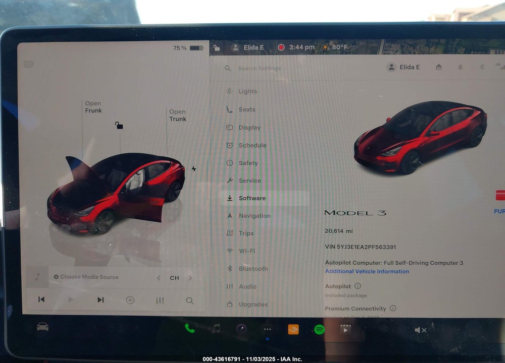 2023 TESLA MODEL 3 REAR-WHEEL DRIVE VIN: 5YJ3E1EA2PF563391