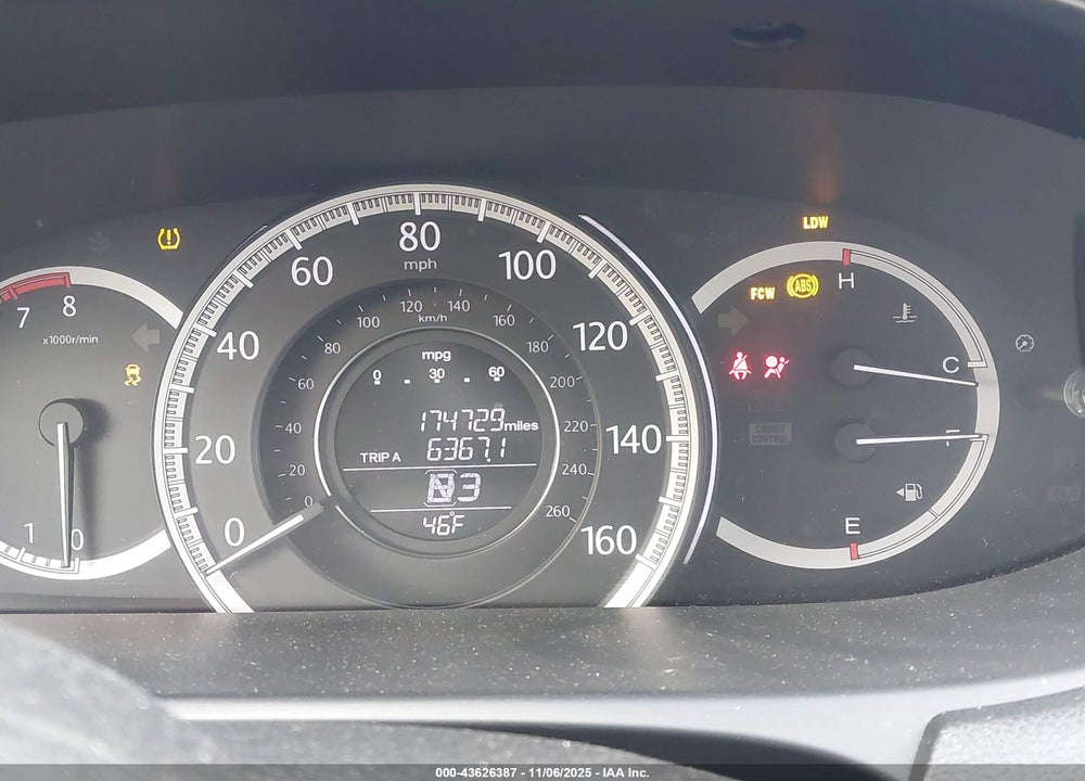 2013 HONDA ACCORD EX-L V-6 VIN: 1HGCR3F89DA001005