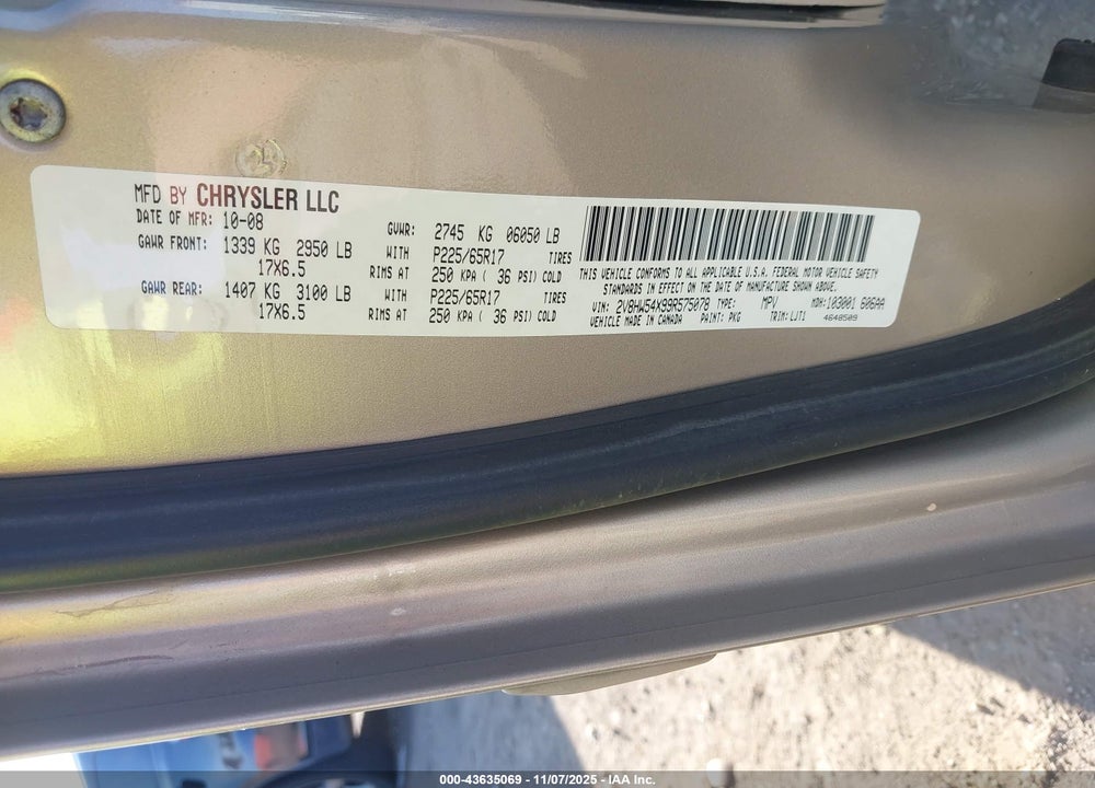 2009 VOLKSWAGEN ROUTAN SEL VIN: 2V8HW54X99R575078