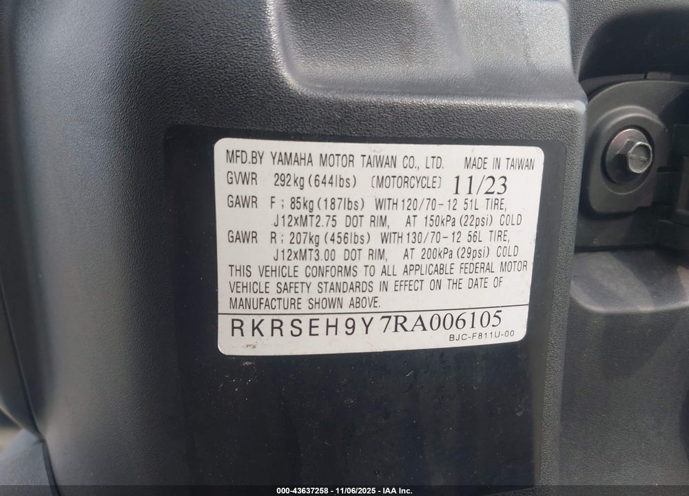 2024 YAMAHA YW125 VIN: RKRSEH9Y7RA006105