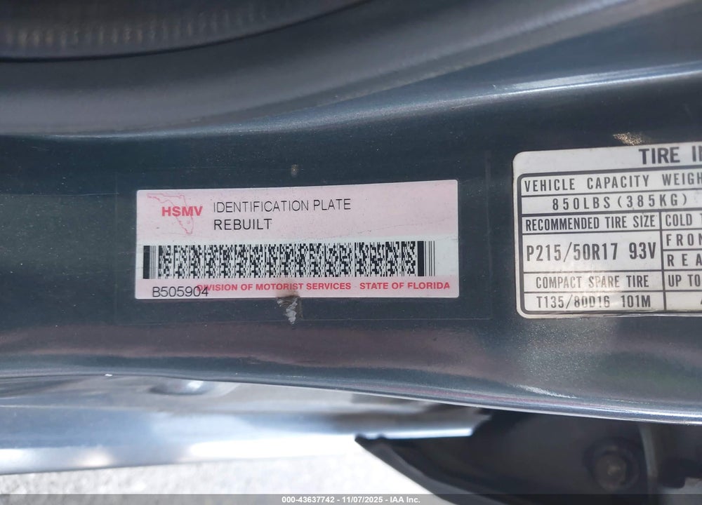 2004 ACURA TSX VIN: JH4CL95864C000921
