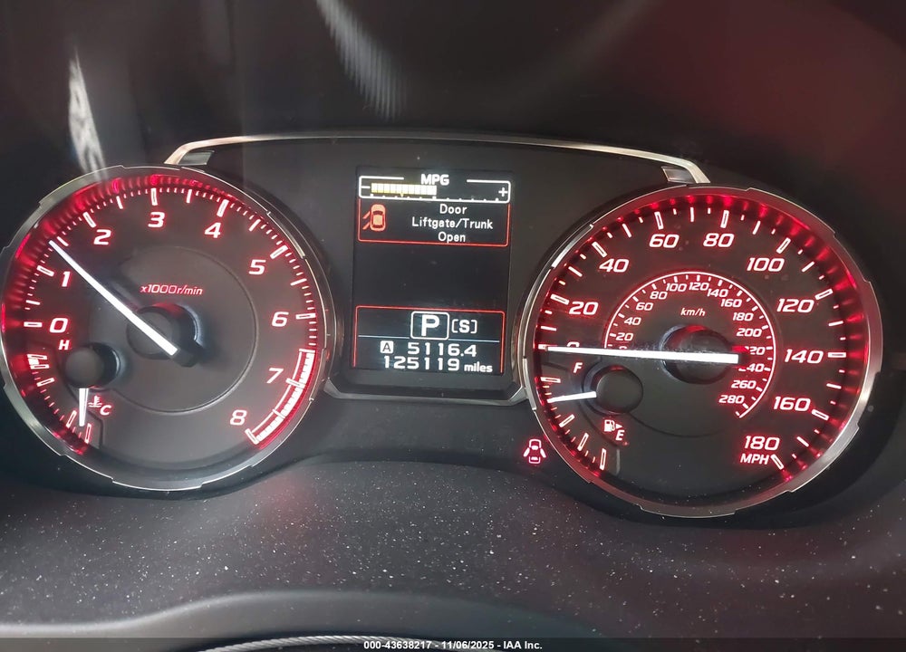 2015 SUBARU WRX LIMITED VIN: JF1VA1G67F8820319