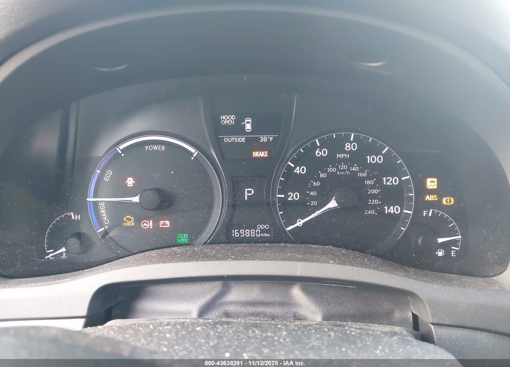 2013 LEXUS RX 450H VIN: JTJBC1BA6D2438590