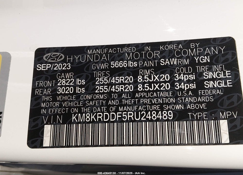 2024 HYUNDAI IONIQ 5 LIMITED VIN: KM8KRDDF5RU248489