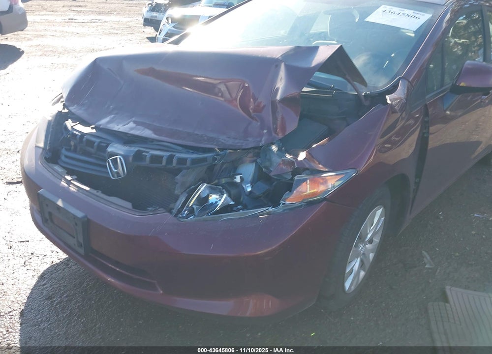 2012 HONDA CIVIC VIN: 19XFB2F56CE026844