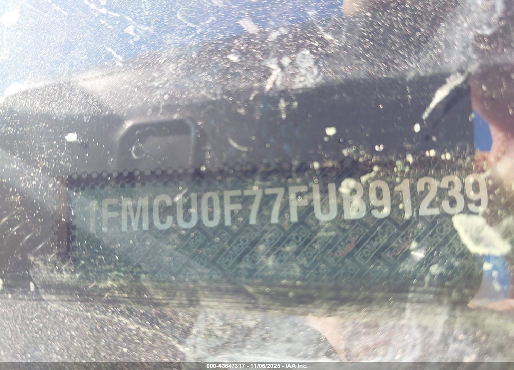 2015 FORD ESCAPE S VIN: 1FMCU0F77FUB91239