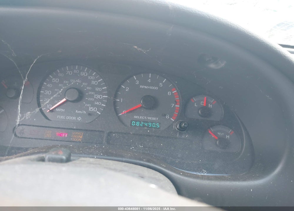 2000 FORD MUSTANG GT VIN: 1FAFP45X7YF143335