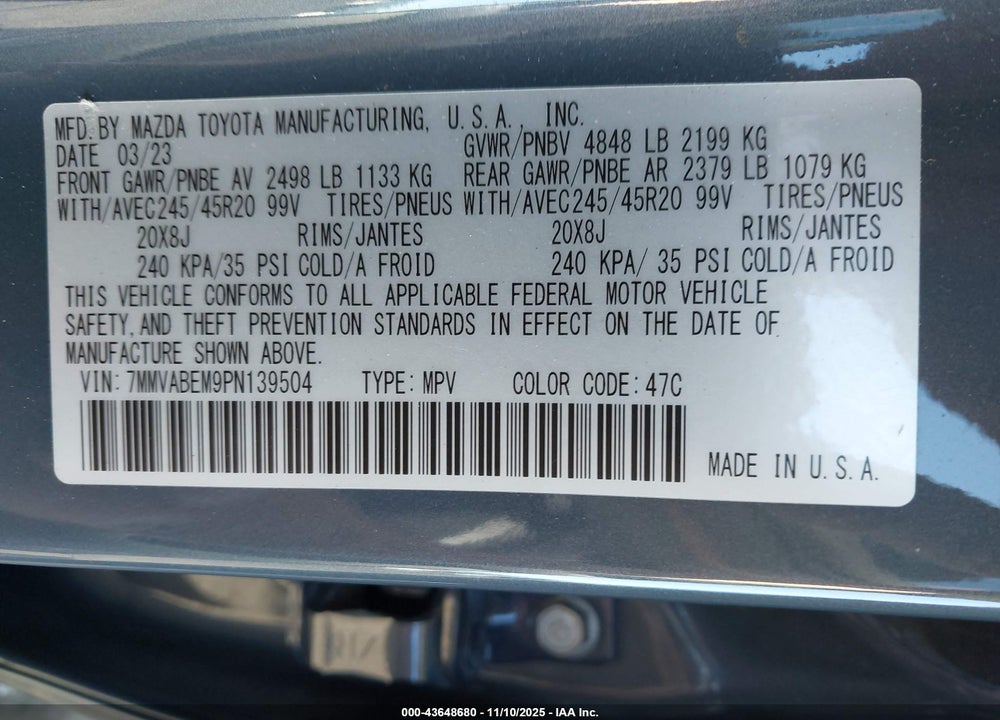 2023 MAZDA CX-50 2.5 S PREMIUM PLUS VIN: 7MMVABEM9PN139504