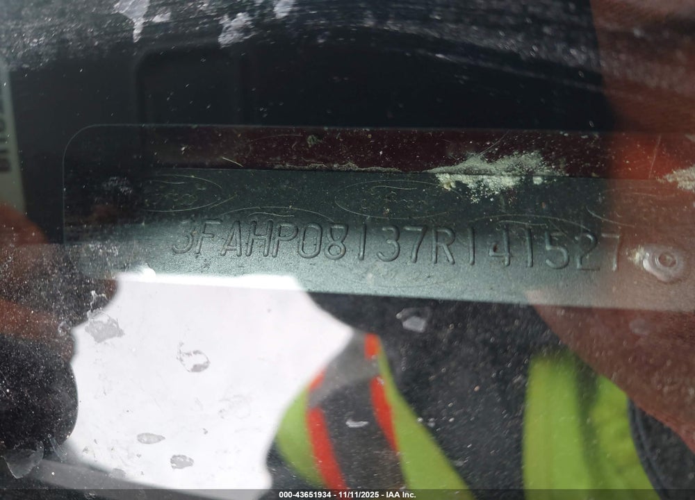 2007 FORD FUSION VIN: 3FAHP08137R141527