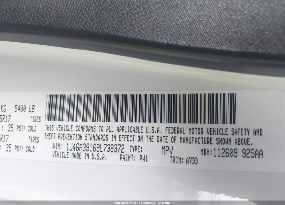 2009 JEEP WRANGLER UNLIMITED X VIN: 1J4GA39169L739372