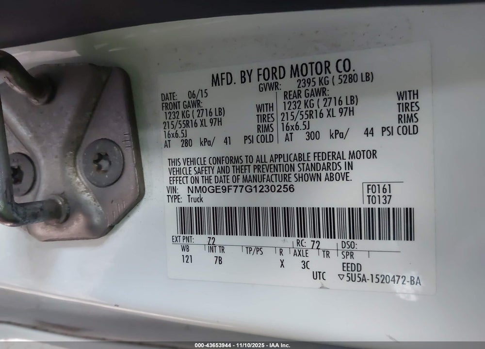 2016 FORD TRANSIT CONNECT XLT VIN: NM0GE9F77G1230256