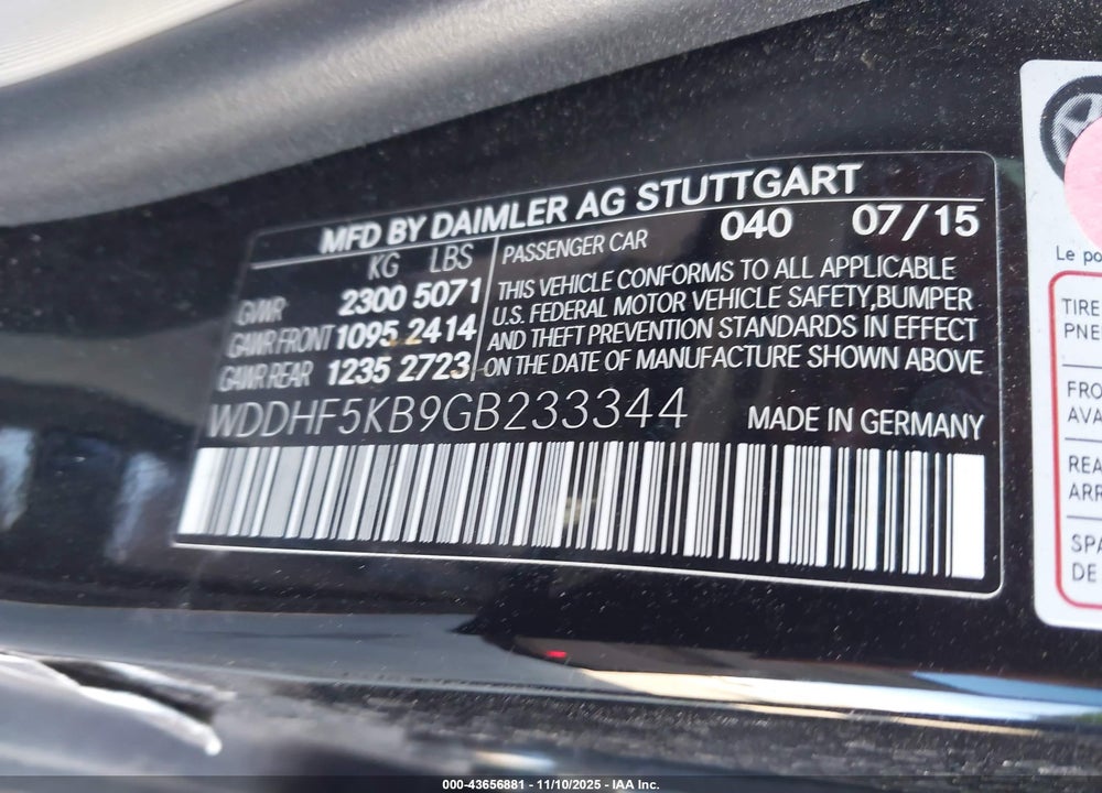 2016 MERCEDES-BENZ E 350 VIN: WDDHF5KB9GB233344