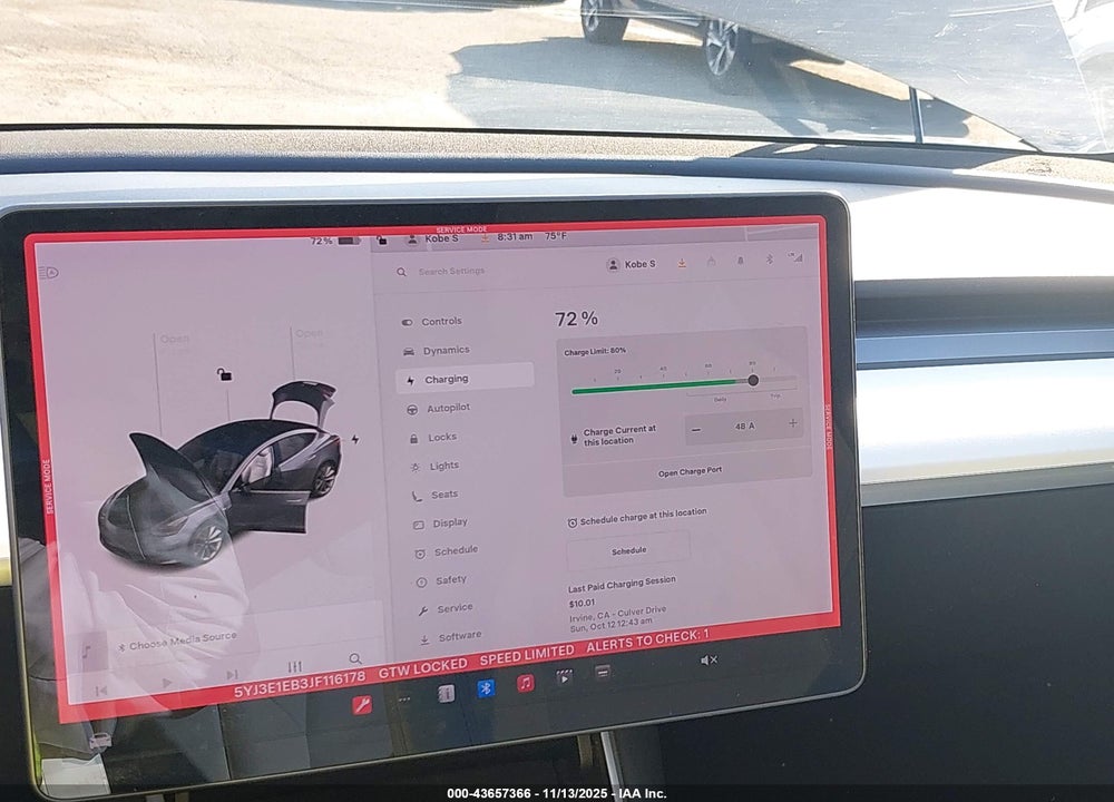 2018 TESLA MODEL 3 LONG RANGE/PERFORMANCE VIN: 5YJ3E1EB3JF116178