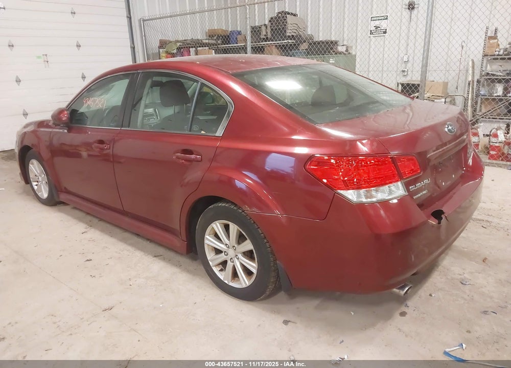 2011 SUBARU LEGACY 2.5I PREMIUM VIN: 4S3BMBC64B3214161