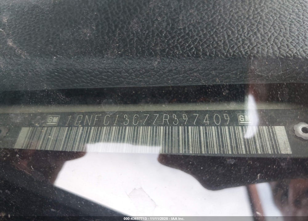 2007 CHEVROLET TAHOE VIN: 1GNFC13C77R397409