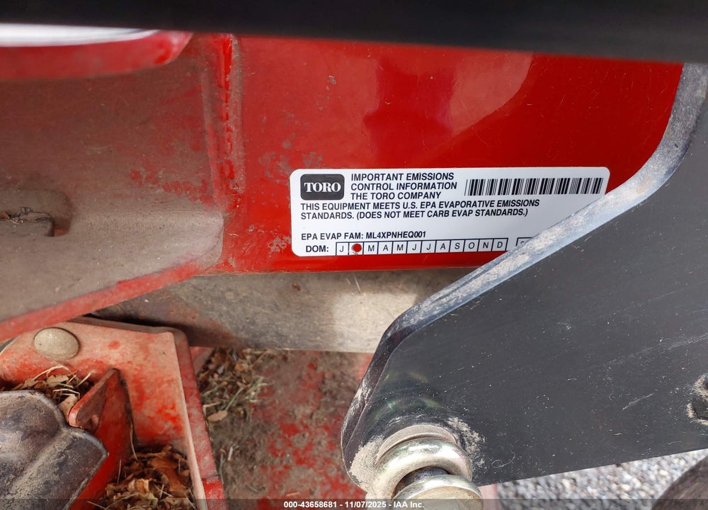 2021 TORO 4000 VIN: ML4XPNHEQ001