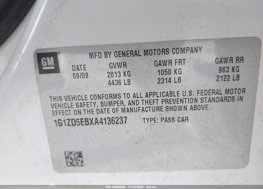2010 CHEVROLET MALIBU LIMITED VIN: 1G1ZD5EBXA4136237