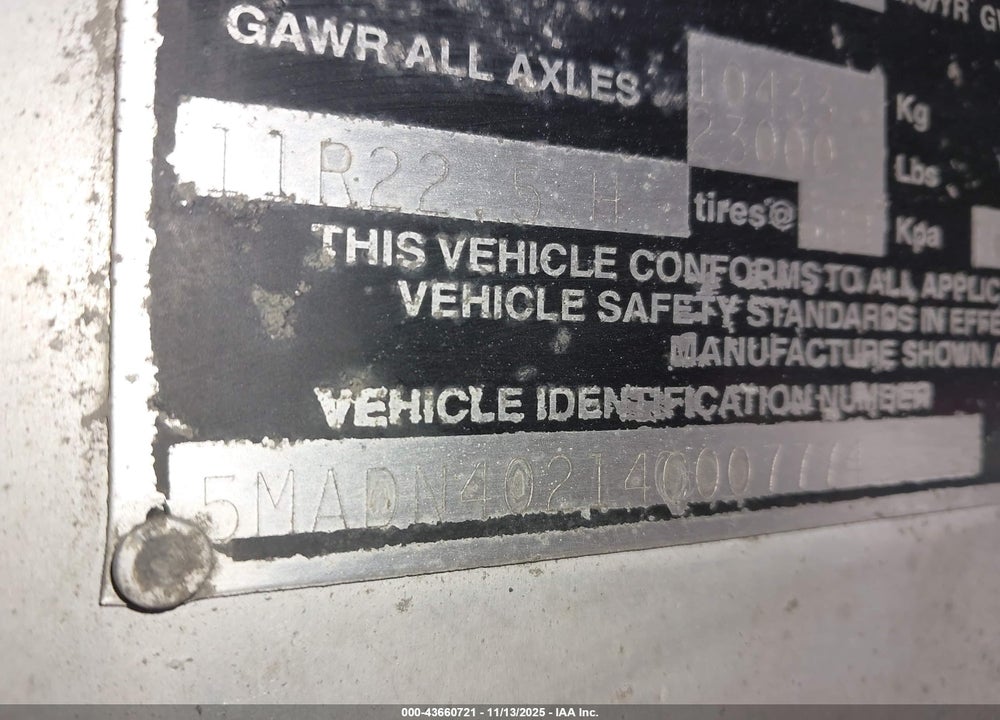 2004 MAC TRAILER MFG END DUMP VIN: 5MADN40214C007774