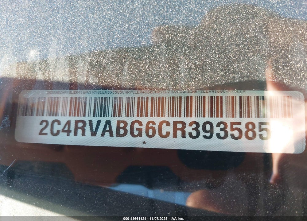 2012 VOLKSWAGEN ROUTAN SE VIN: 2C4RVABG6CR393585