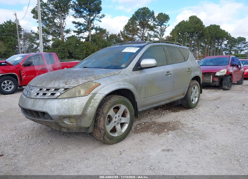 2005 NISSAN MURANO SL VIN: JN8AZ08T75W324757