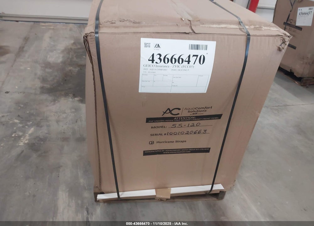 2025 AQUA COMFORT POOL HEATING PUMP SS120 VIN: 1001020663