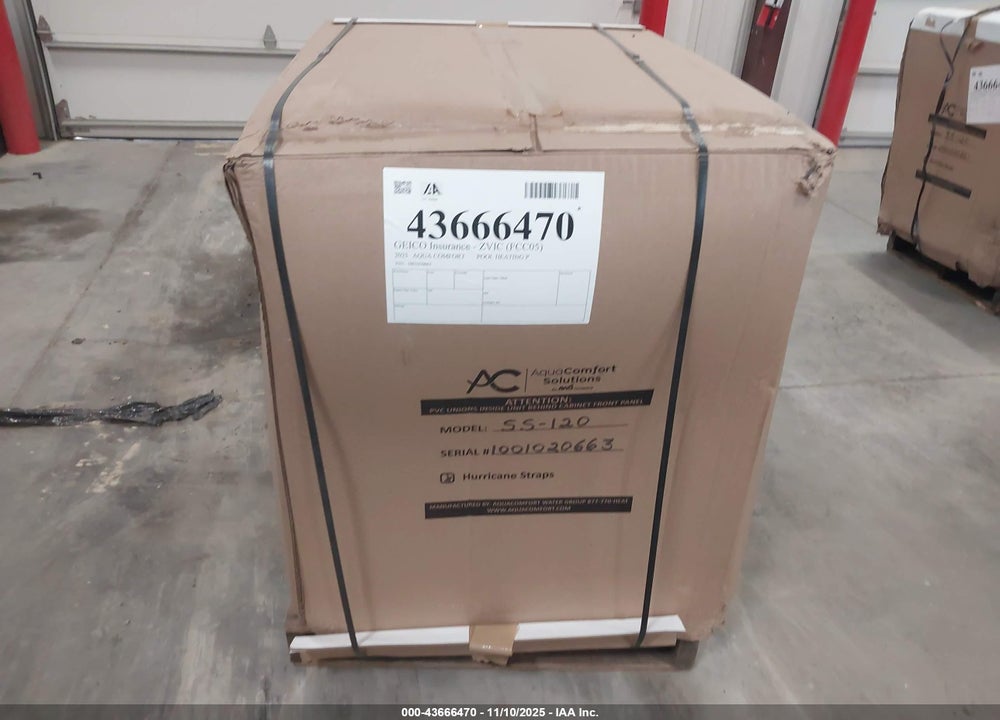 2025 AQUA COMFORT POOL HEATING PUMP SS120 VIN: 1001020663