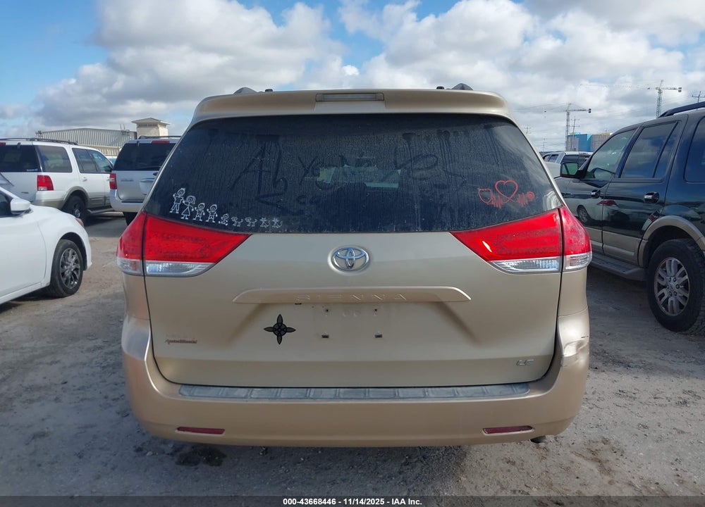 2011 TOYOTA SIENNA LE V6 VIN: 5TDKK3DC2BS115014