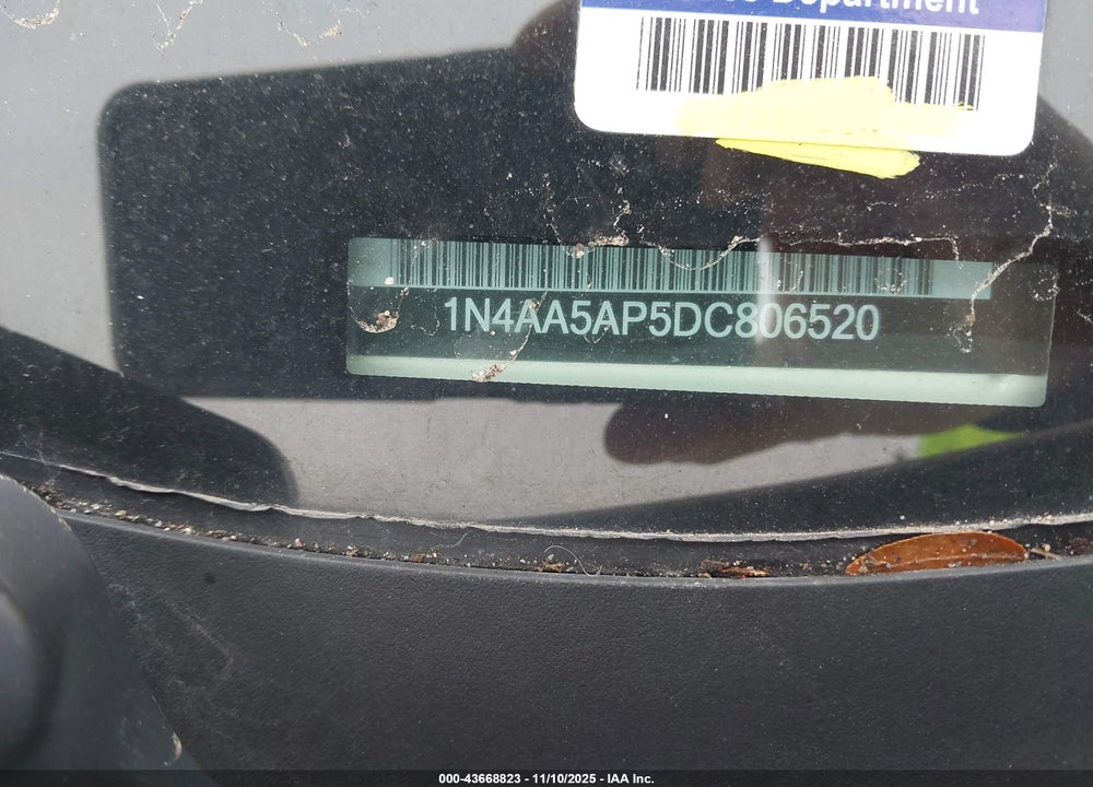 2013 NISSAN MAXIMA 3.5 SV VIN: 1N4AA5AP5DC806520