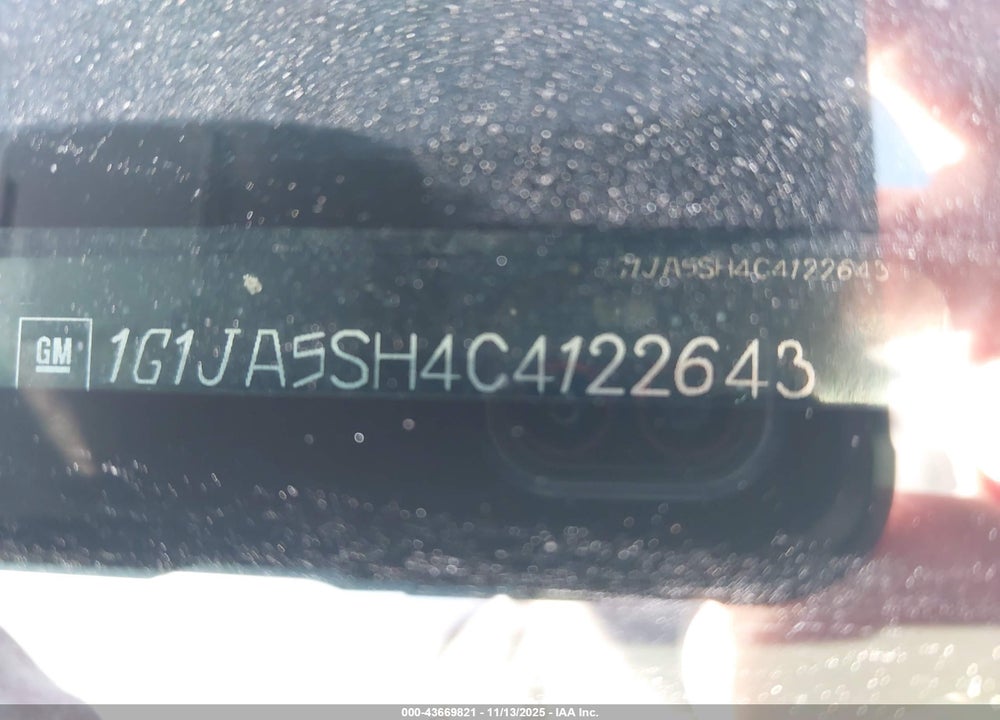 2012 CHEVROLET SONIC 2LS VIN: 1G1JA5SH4C4122643