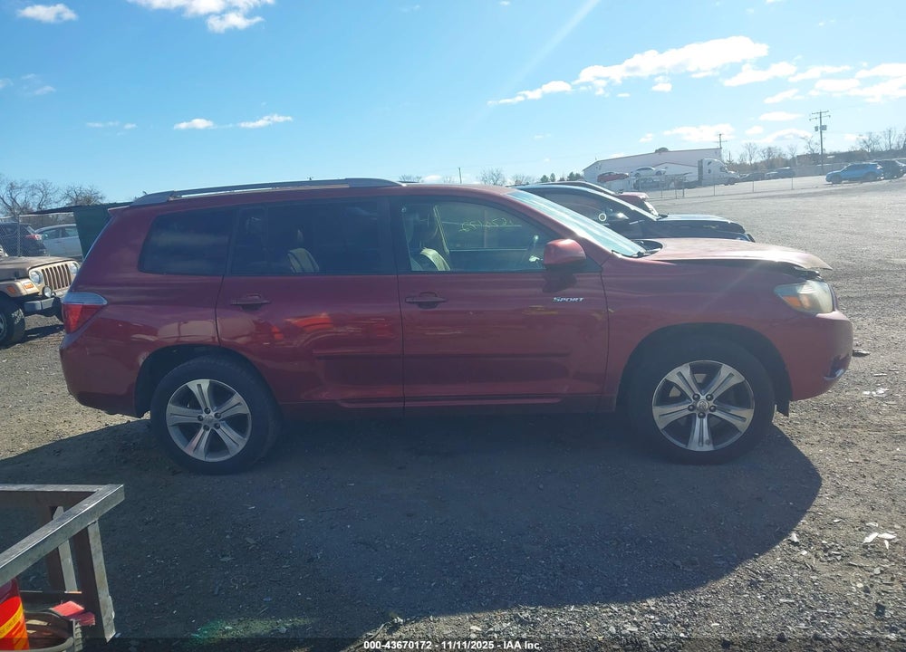 2008 TOYOTA HIGHLANDER SPORT VIN: JTEES43A682015111