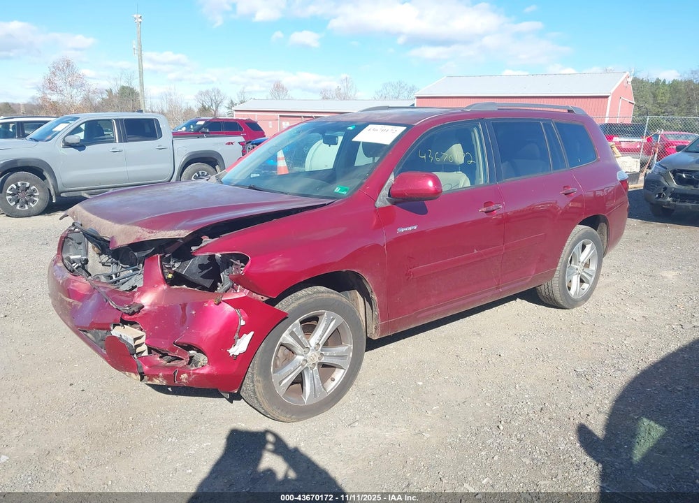 2008 TOYOTA HIGHLANDER SPORT VIN: JTEES43A682015111
